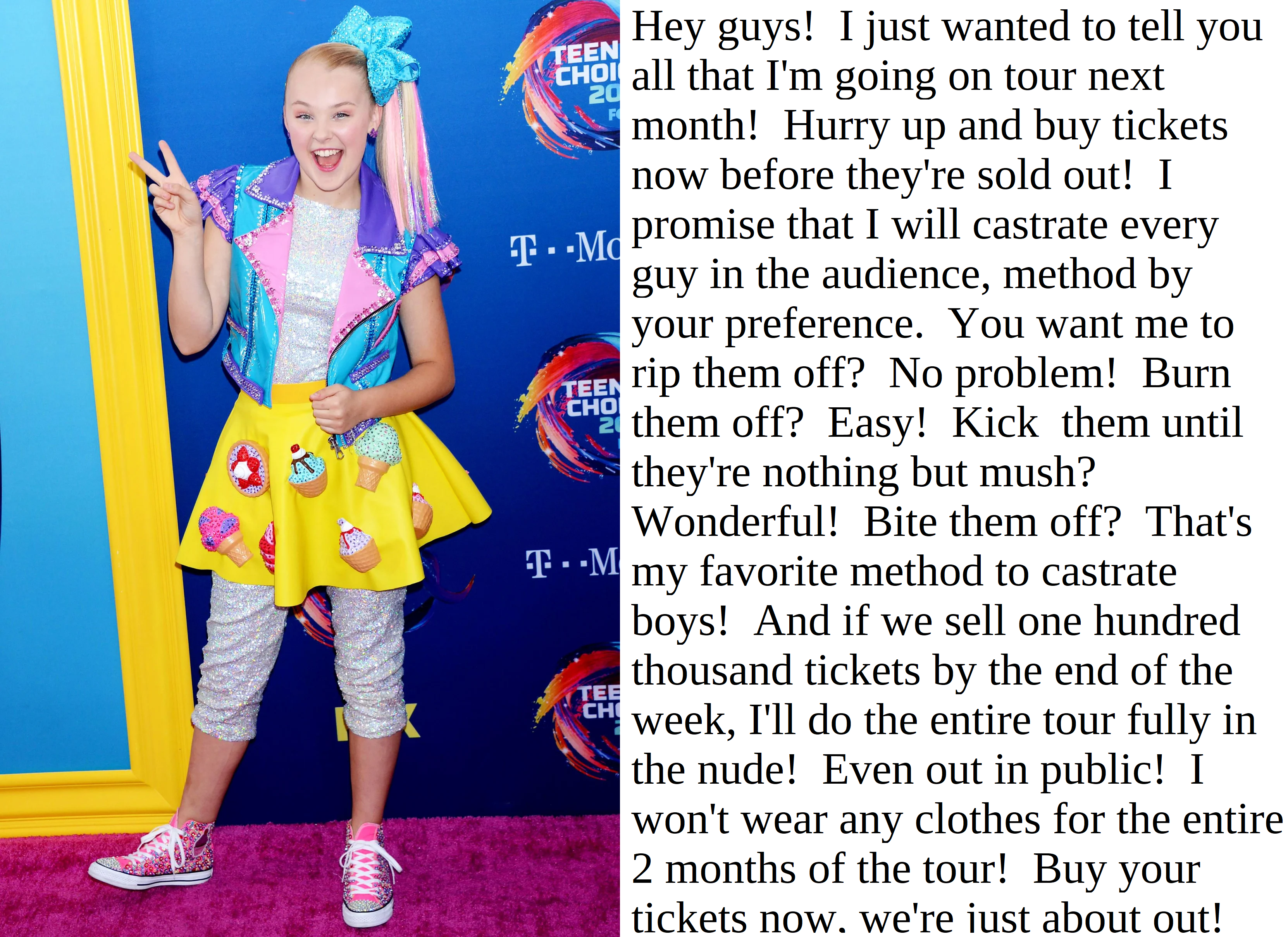 JoJo Siwa's Castration Tour